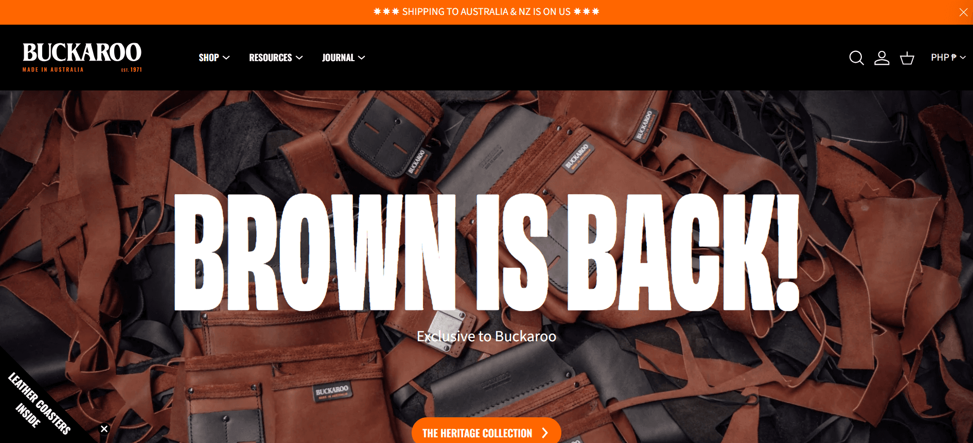 Buckaroo Belts website screenshot